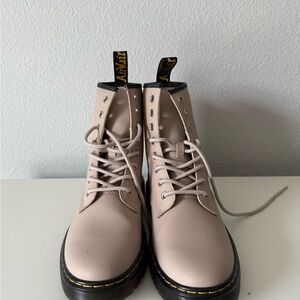 Dr. Martens Pink Combat Boots with Chunky Sole
